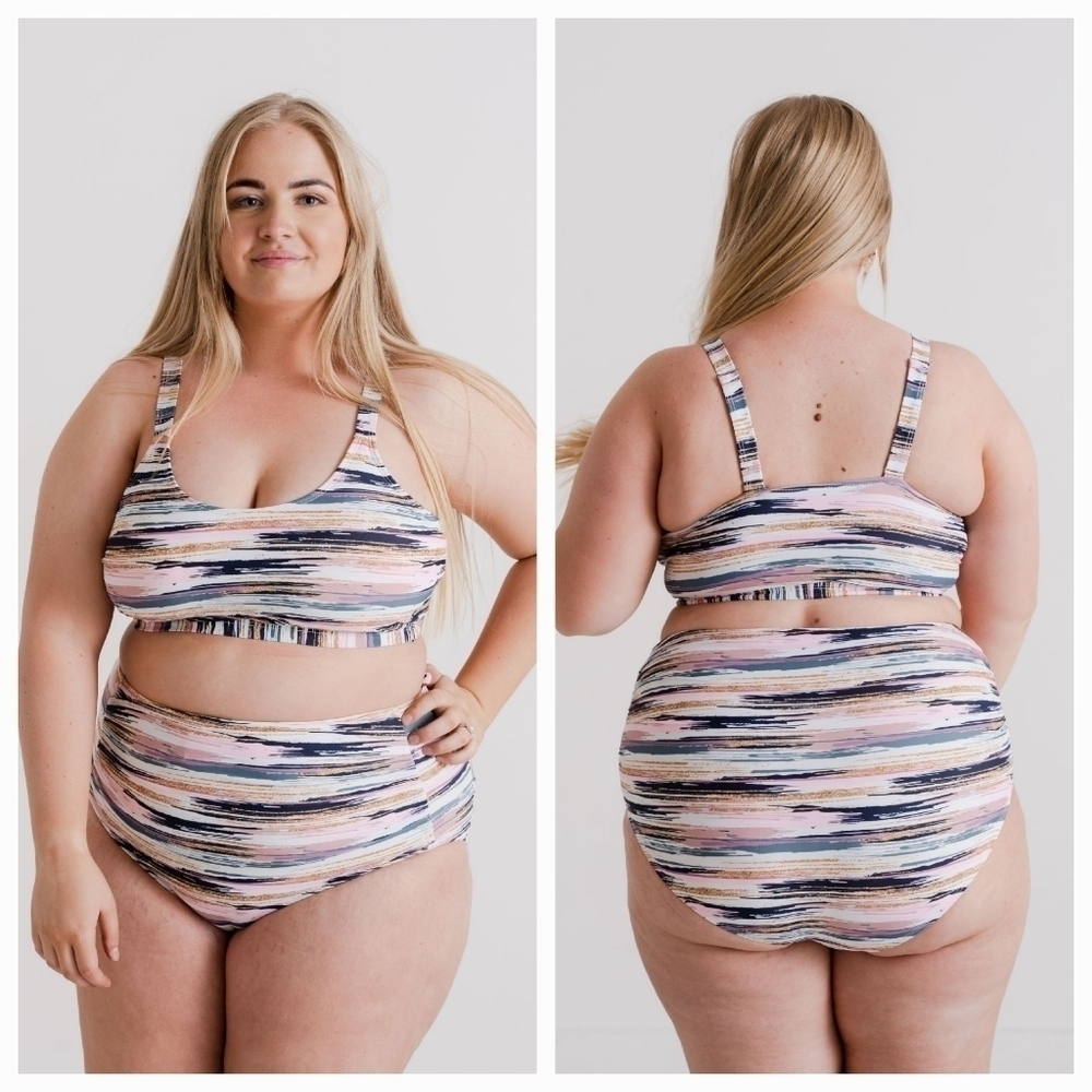 NWT 2XL Set: Athletic Bikini and High Waist Full Coverage Swimsuit